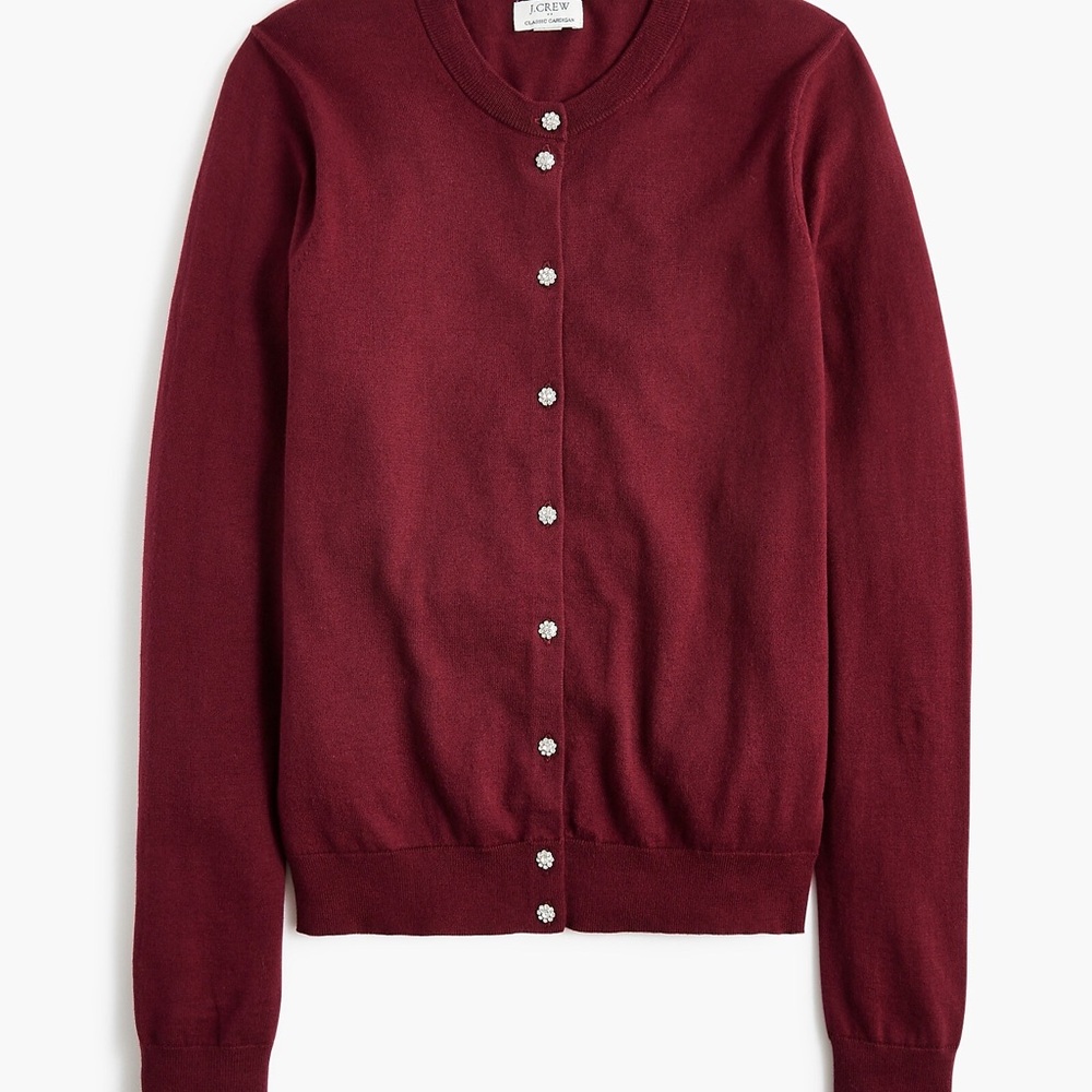 J. Crew Women's Deep Red Cardigan
